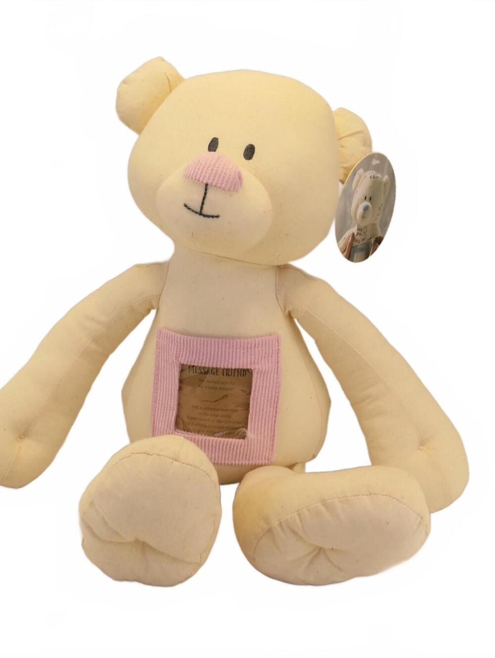 Demdaco Message Friend Plush Teddy Bear with Pink Frame 2019